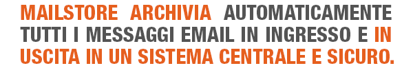 MailStore archivia automaticamente tutti i messaggi email in ingresso e in uscita in un sistema centrale e sicuro.